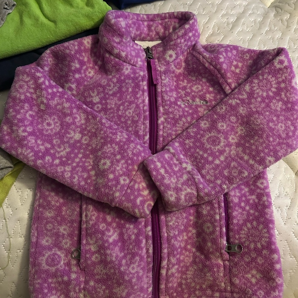 Columbia Kids Pink Patterned Fleece Jacket